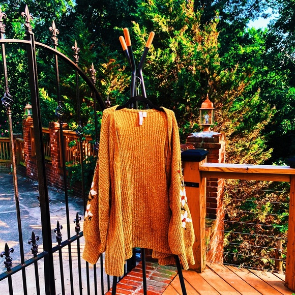 Alya Sweaters - alya eclectic cozy autumn mustard yellow embroidered chunky grandpa cardi 🌊